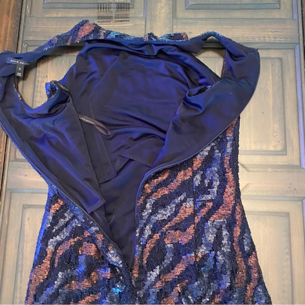 David Meister Black and Brown Sequined Dress - Picture 3 of 16